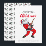 Santa Claus Playing Guitar Funny Christmas  Holiday Card<br><div class="desc">Experience the magic of Christmas and the rebellious charm of rock music with our Santa Claus Playing Guitar Funny Christmas Holiday Card. Featuring Santa himself jamming on the guitar and the charming message, "Have yourself a little Rockin' Christmas, " this card captures the spirit of the season like no other....</div>