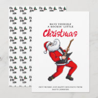 Santa Claus Playing Guitar Funny Christmas