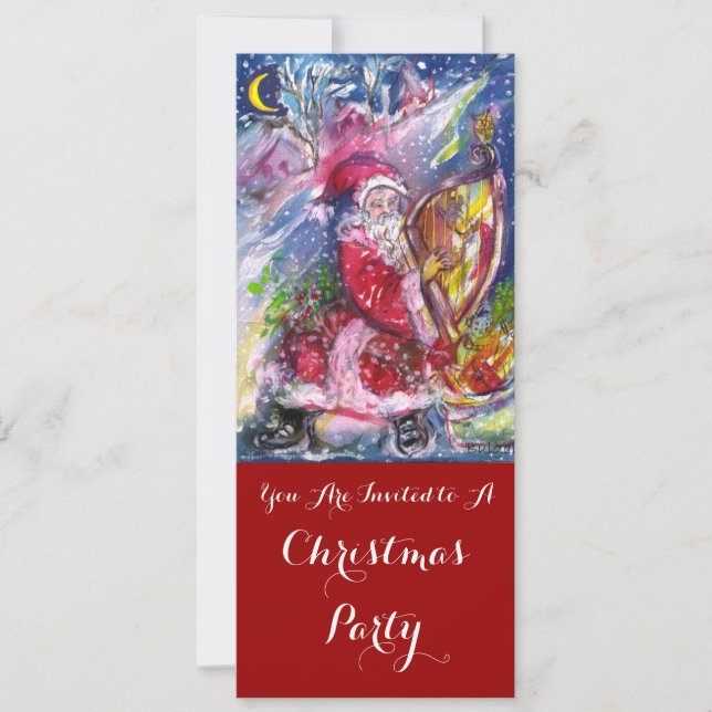 SANTA CLAUS PLAYING HARP CHRISTMAS PARTY Programme (Front)