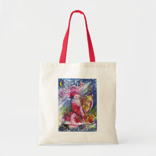SANTA CLAUS PLAYING HARP IN THE MOONLIGHT TOTE BAG