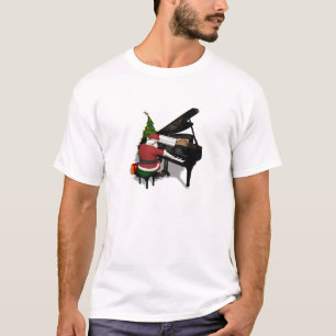 Santa Claus Playing Piano T-Shirt