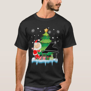 Santa Claus Playing Piano Xmas Music Lover Pianist T-Shirt