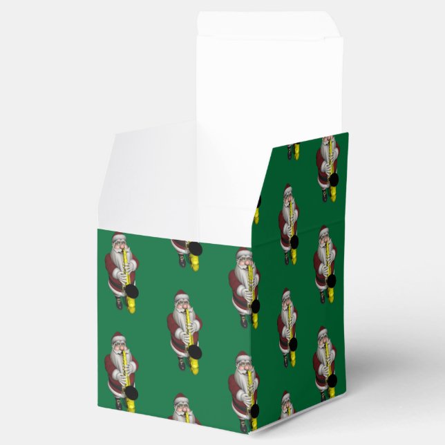 Santa Claus Playing Saxophone Favour Box (Opened)