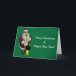 Santa Claus Playing Saxophone Holiday Card<br><div class="desc">free jazz performance at christmas evening - a wonderful concert with xmas songs</div>