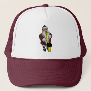 Santa Claus Playing Saxophone Trucker Hat
