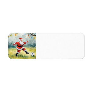 Santa Claus playing Soccer Christmas field 