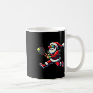 Santa Claus Playing Tennis Game Tennis Racket Chri Coffee Mug