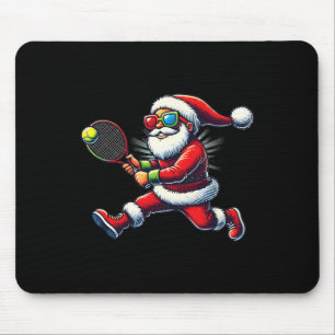 Santa Claus Playing Tennis Game Tennis Racket Chri Mouse Mat
