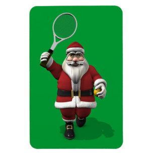 Santa Claus Playing Tennis Magnet