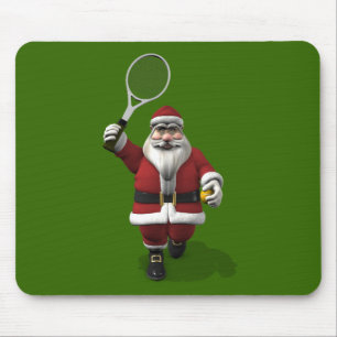 Santa Claus Playing Tennis Mouse Mat