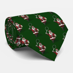 Santa Claus Playing Tennis Tie