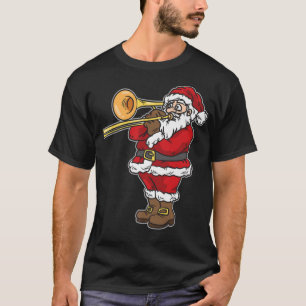 Santa Claus playing Trombone for Christmas T-Shirt