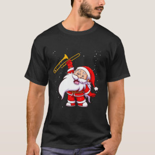 Santa Claus Playing Trombone Funny Christmas Tromb T-Shirt