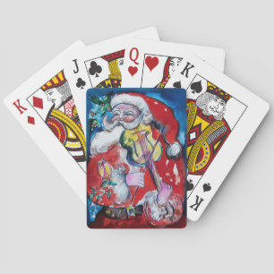 SANTA CLAUS PLAYING VIOLIN Christmas Party Cards