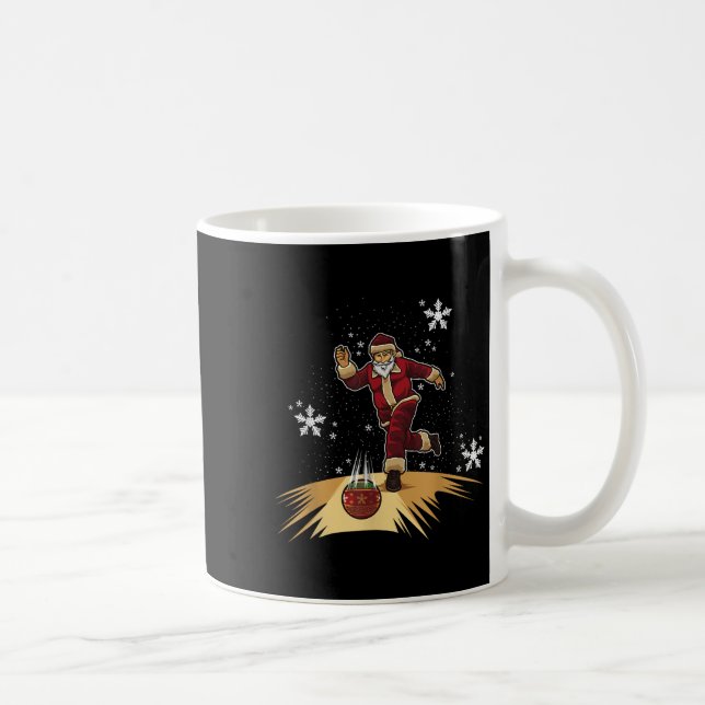 Santa Claus Plays Bowling - Xmas Gift For Your Bow Coffee Mug (Right)