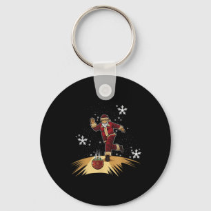 Santa Claus Plays Bowling Xmas Gift For Your Bow  Key Ring