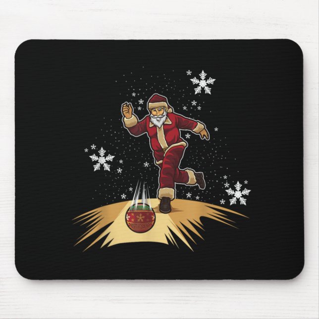 Santa Claus Plays Bowling Xmas Gift For Your Bow  Mouse Mat (Front)