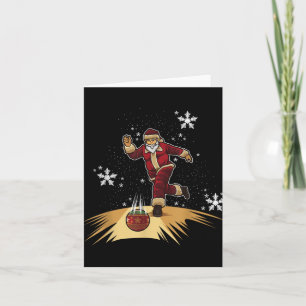 Santa Claus Plays Bowling Xmas Gift For Your Bow T Card