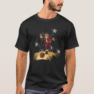 Santa Claus Plays Bowling Xmas Gift For Your Bowli T-Shirt