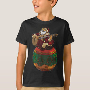 Santa Claus Plays Guitar On An Xmas Ornament T-Shirt