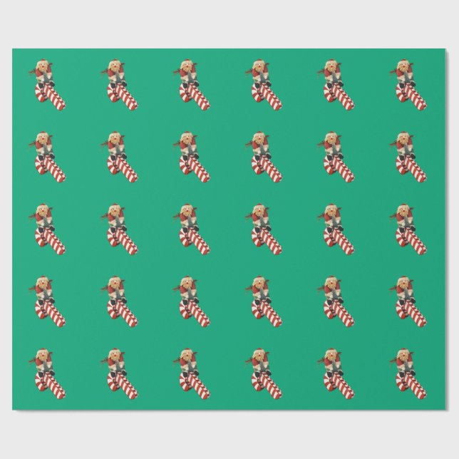 Santa Claus plays on candy can slide for fun. Wrapping Paper (Flat)