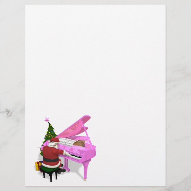 Santa Claus Plays Pink Piano (Front)