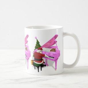 Santa Claus Plays Pink Piano Coffee Mug