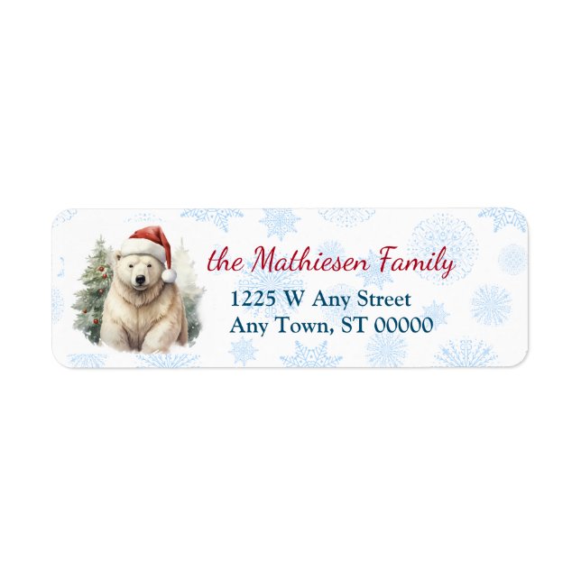 Santa Claus Polar Bear Blue Snowflake (Front)