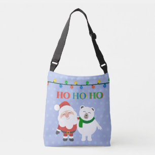 Santa Claus polar bear cute ho ho ho Christmas Crossbody Bag