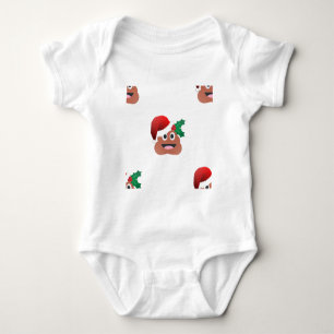 santa claus poop emoji baby bodysuit