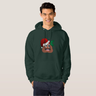 santa claus poop emoji mens hooded sweatshirt
