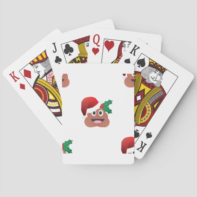 santa claus poop emoji playing cards (Back)
