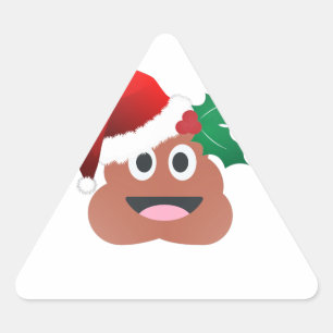 santa claus poop emoji triangle sticker