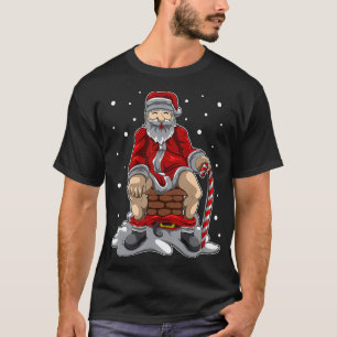 Santa Claus Poops In The Chimney  Christmas Retali T-Shirt