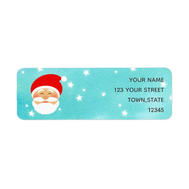 Santa Claus Portrait Cute Return Address (Front)