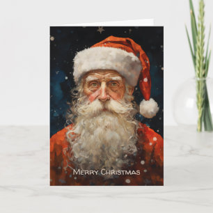 Santa Claus Portrait Van Gogh Style Card