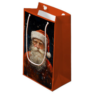 Santa Claus Portrait Van Gogh Style Small Gift Bag