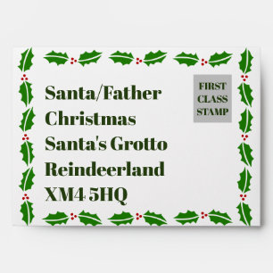 Santa Claus Pre-Printed Address Envelope