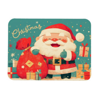 Santa Claus Preparing Christmas Gifts Magnet