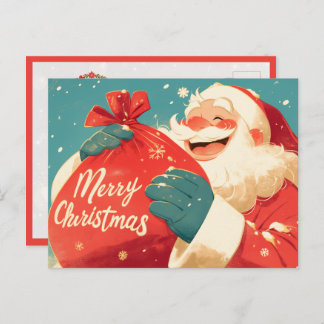 Santa Claus Preparing Christmas Gifts Postcard