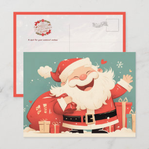 Santa Claus Preparing Christmas Gifts Postcard