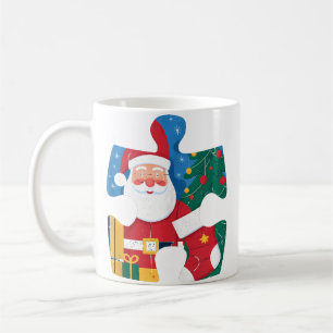 Santa Claus Puzzle Piece - Jigsaw Puzzle Christmas Coffee Mug