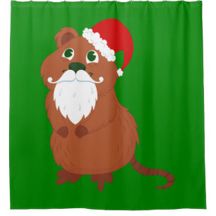 santa claus quokka australian christmas shower curtain
