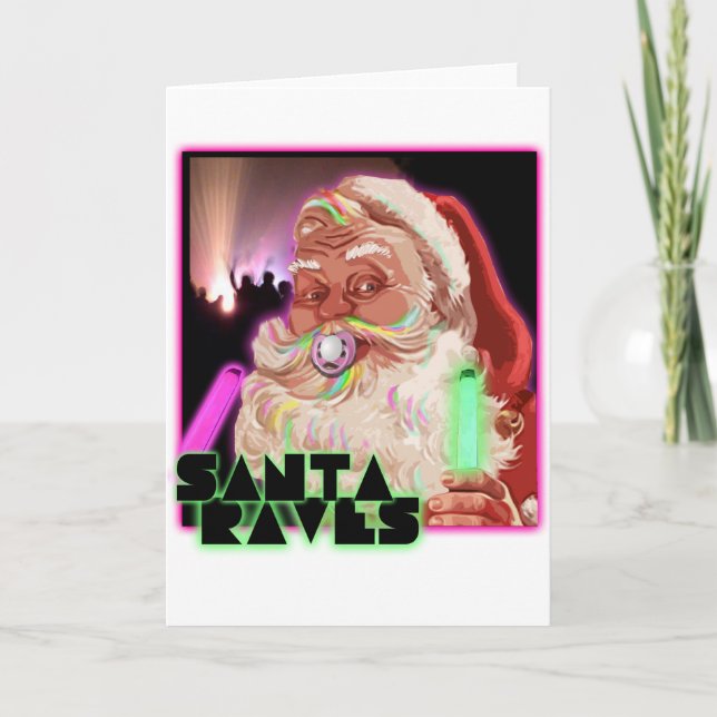 Santa Claus Rave shirt Holiday Card (Front)