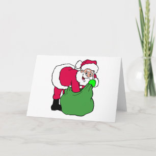 Santa Claus Reaches Into Pack Holiday Card