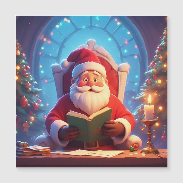 Santa Claus Reading a Book by Candlelight (Front)