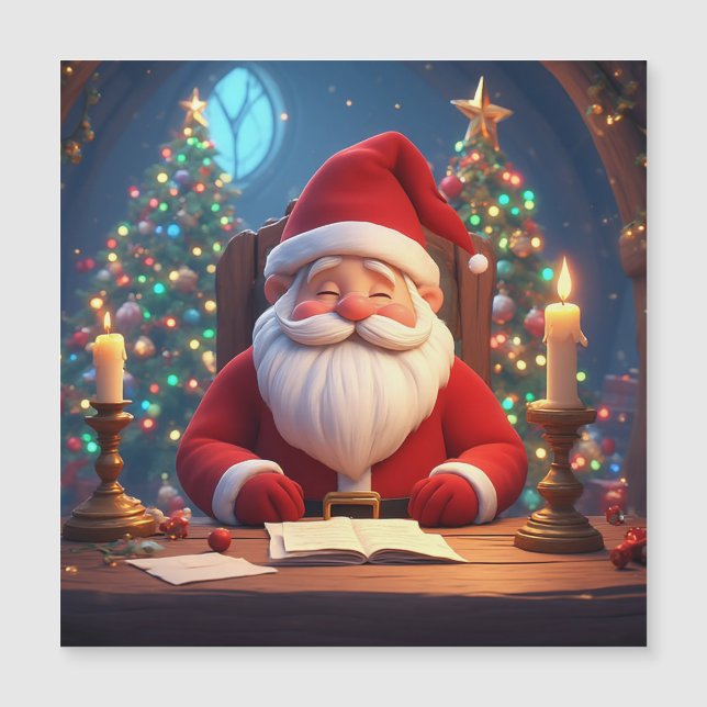 Santa Claus Reading a Book by Candlelight (Front)