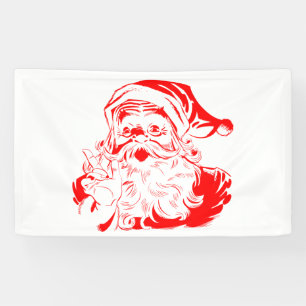 Santa Claus Red and White Christmas Banner