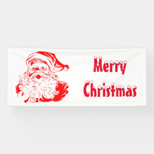 Santa Claus Red and White Christmas Banner