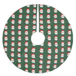 santa claus red green tree skirt